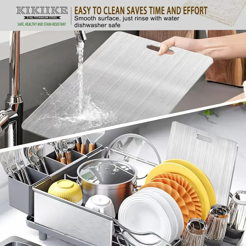 Titanium Cutting Board 12x9 – Pure, Non-Toxic, Reversible & Easy to Clean